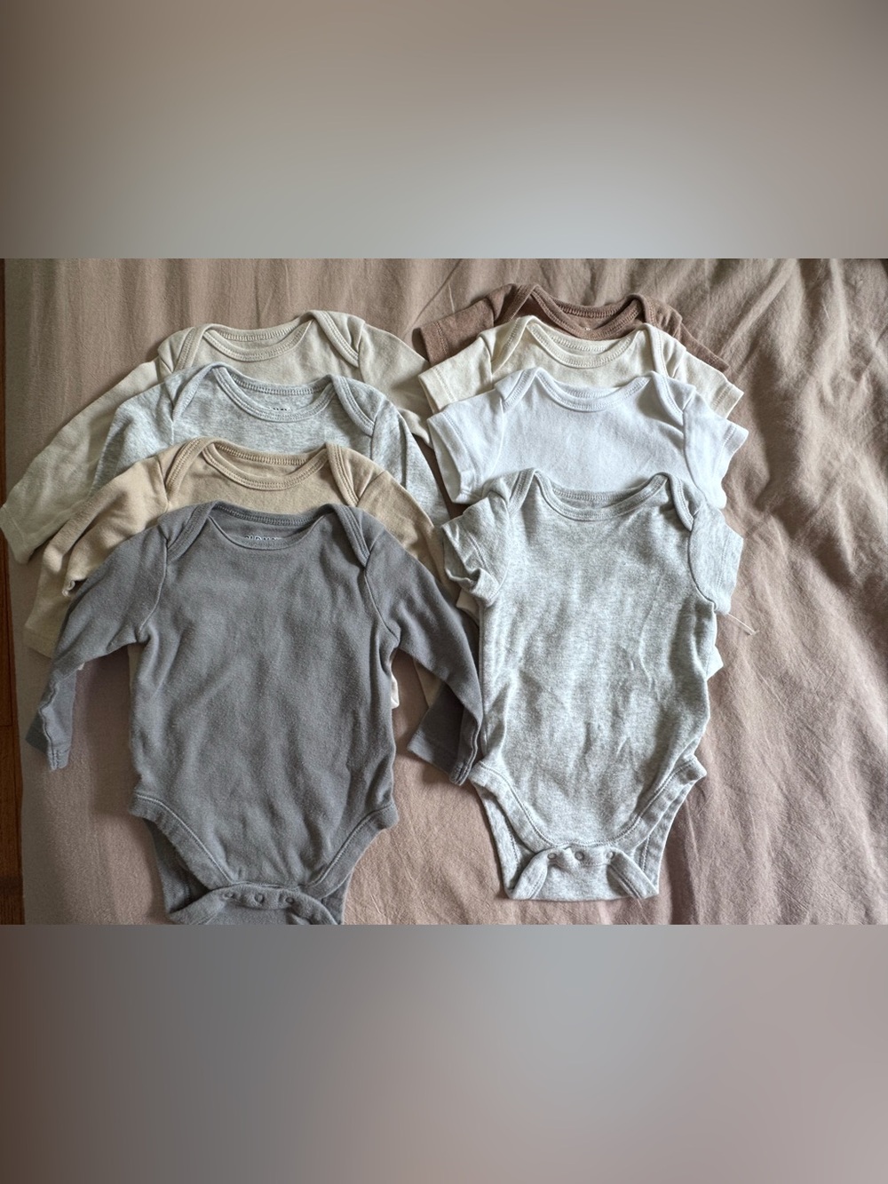 Neutral Mix Long and Short-Sleeve Baby One-Piece Bodysuits - Soft Multi-Pack